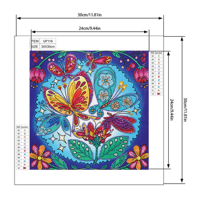 Colorful Butterfly and Plant Special Shaped Drills Diamond Painting