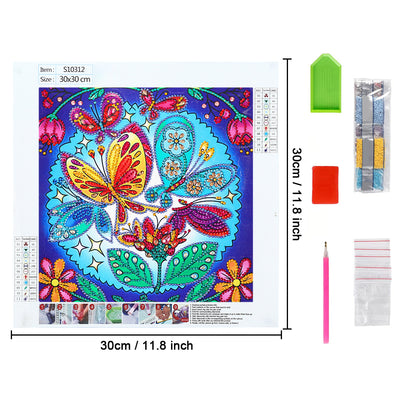 Colorful Butterfly and Plant Special Shaped Drills Diamond Painting