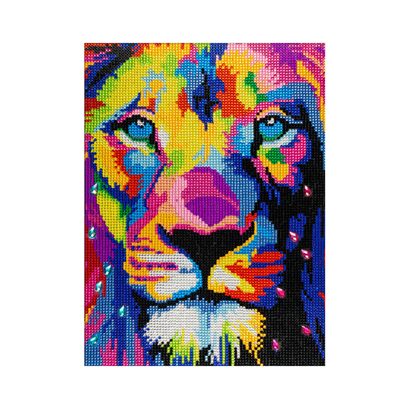 Colorful Lion Head Special Shaped Drills Diamond Painting