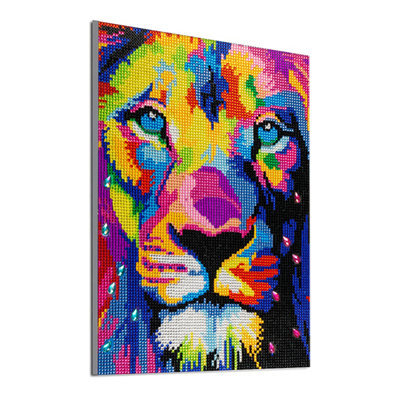 Colorful Lion Head Special Shaped Drills Diamond Painting