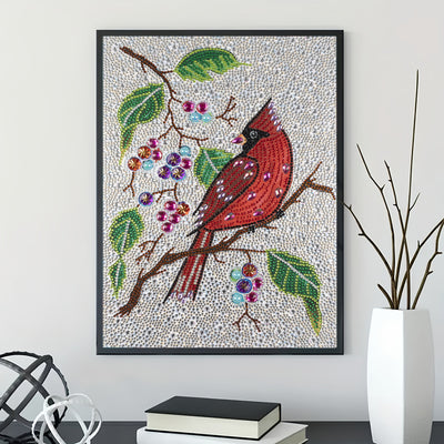 Cardinal and Berries Special Shaped Drills Diamond Painting