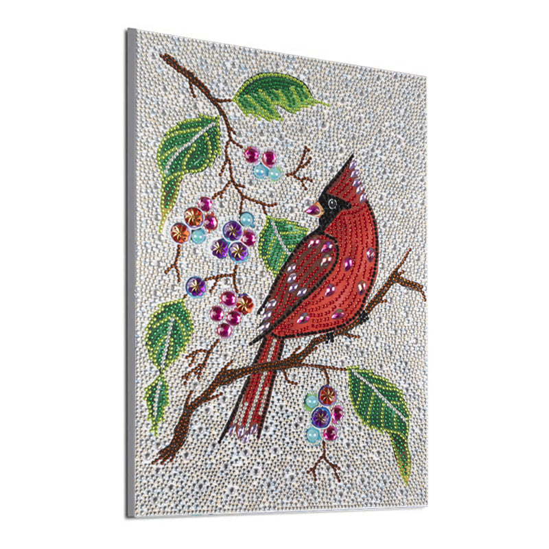 Cardinal and Berries Special Shaped Drills Diamond Painting