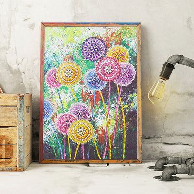 Beautiful and Colorful Dandelions Special Shaped Drills Diamond Painting