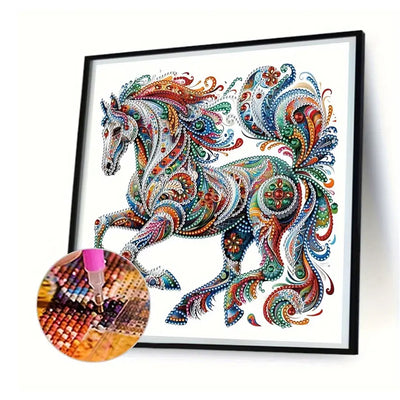 A Carefree Colorful Horse Special Shaped Drills Diamond Painting