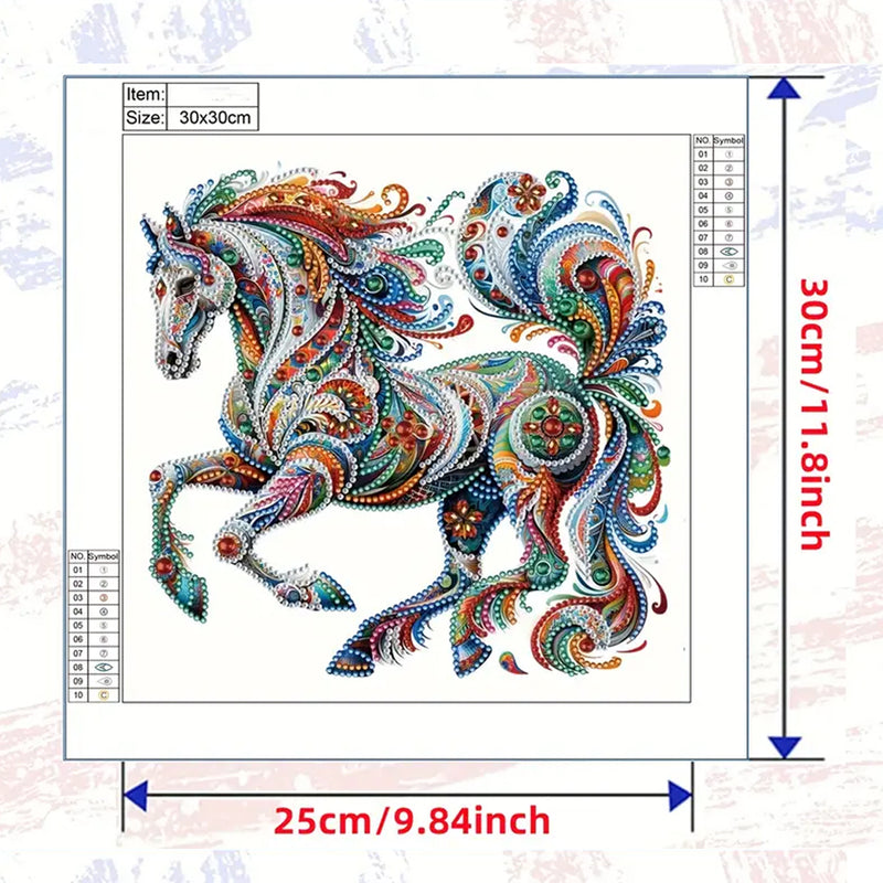 A Carefree Colorful Horse Special Shaped Drills Diamond Painting