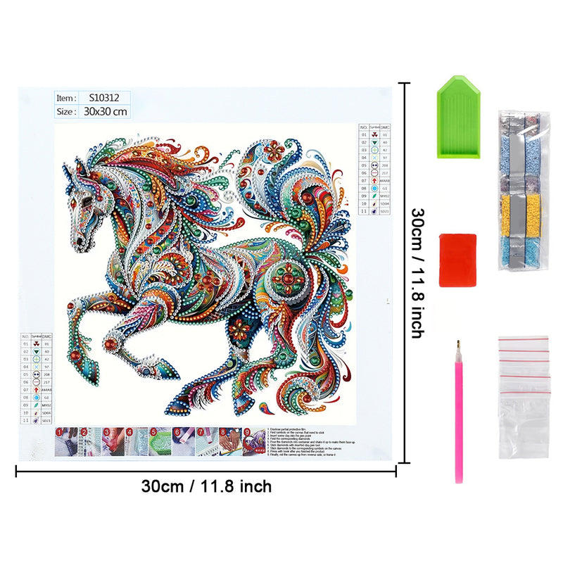 A Carefree Colorful Horse Special Shaped Drills Diamond Painting