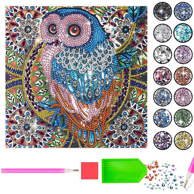 Ornate Owl Mandala Special Shaped Drills Diamond Painting