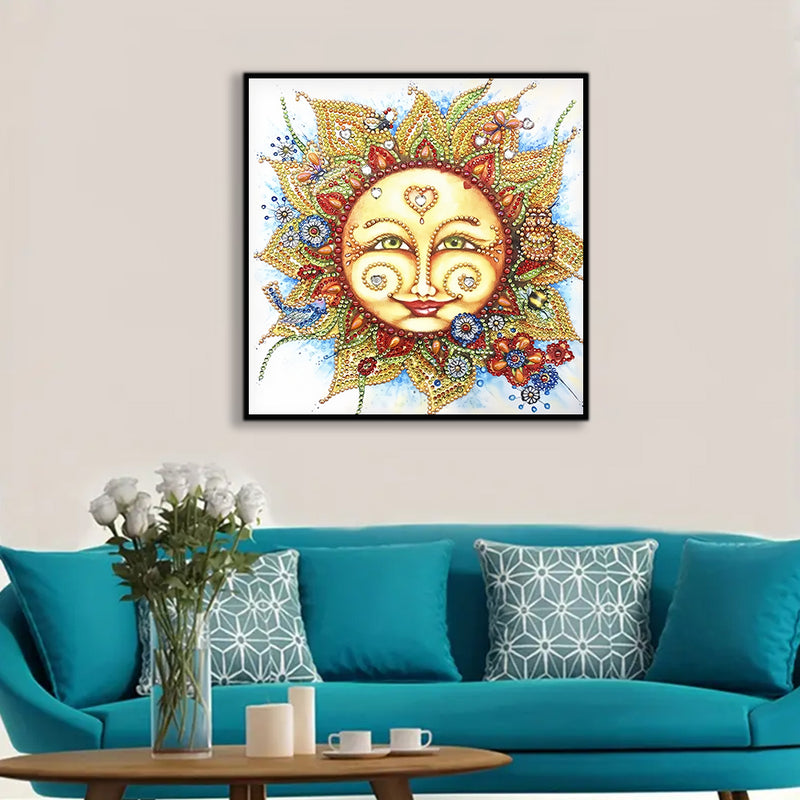 Abstract Smiling Sun Special Shaped Drills Diamond Painting