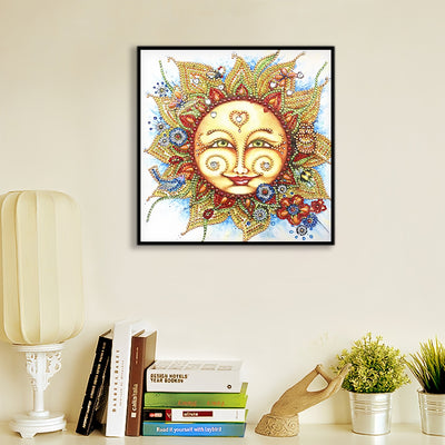 Abstract Smiling Sun Special Shaped Drills Diamond Painting