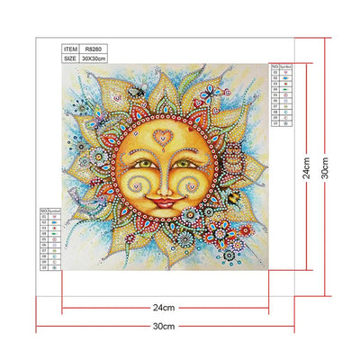 Abstract Smiling Sun Special Shaped Drills Diamond Painting