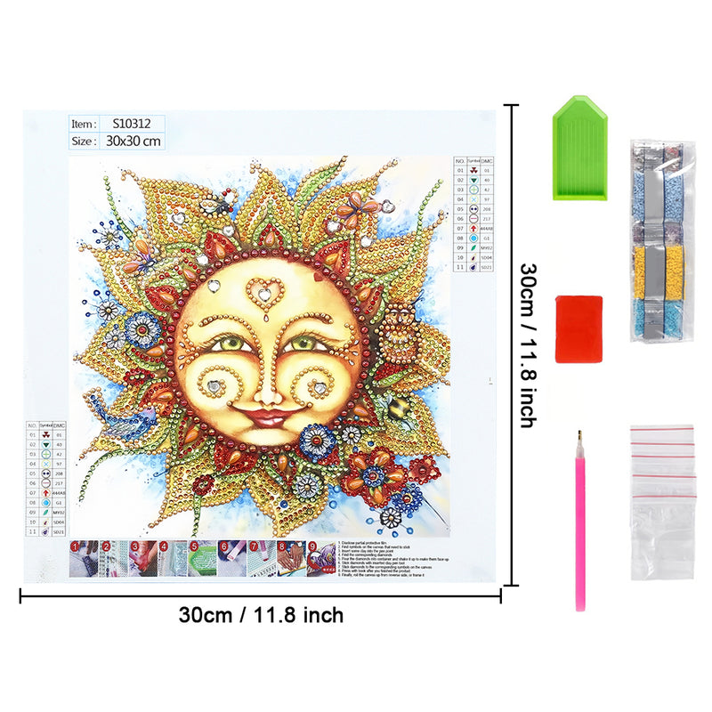 Abstract Smiling Sun Special Shaped Drills Diamond Painting