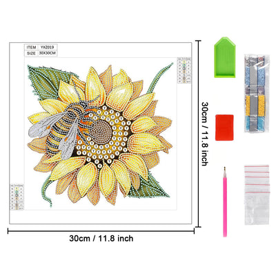 Bee on Sunflower Special Shaped Drills Diamond Painting