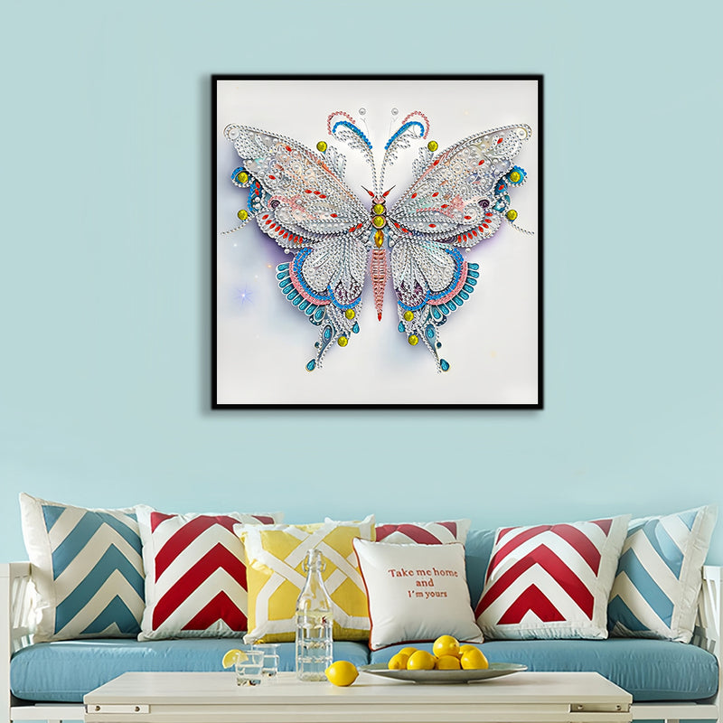 White, Blue and Gold Butterfly Special Shaped Drills Diamond Painting