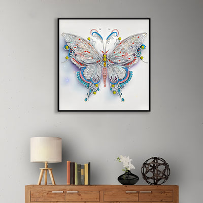 White, Blue and Gold Butterfly Special Shaped Drills Diamond Painting