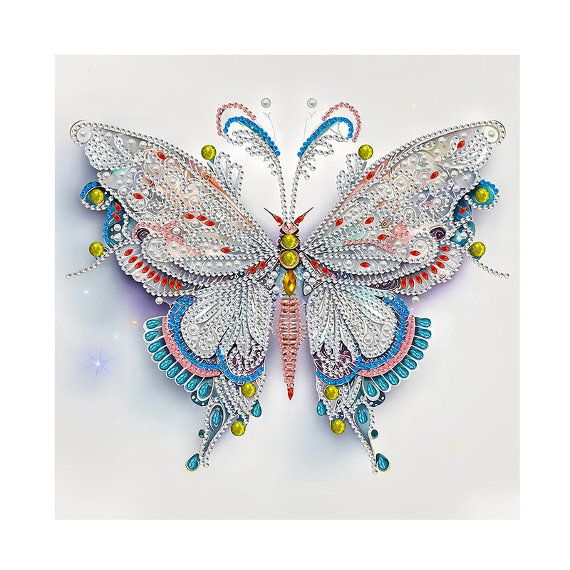 White, Blue and Gold Butterfly Special Shaped Drills Diamond Painting