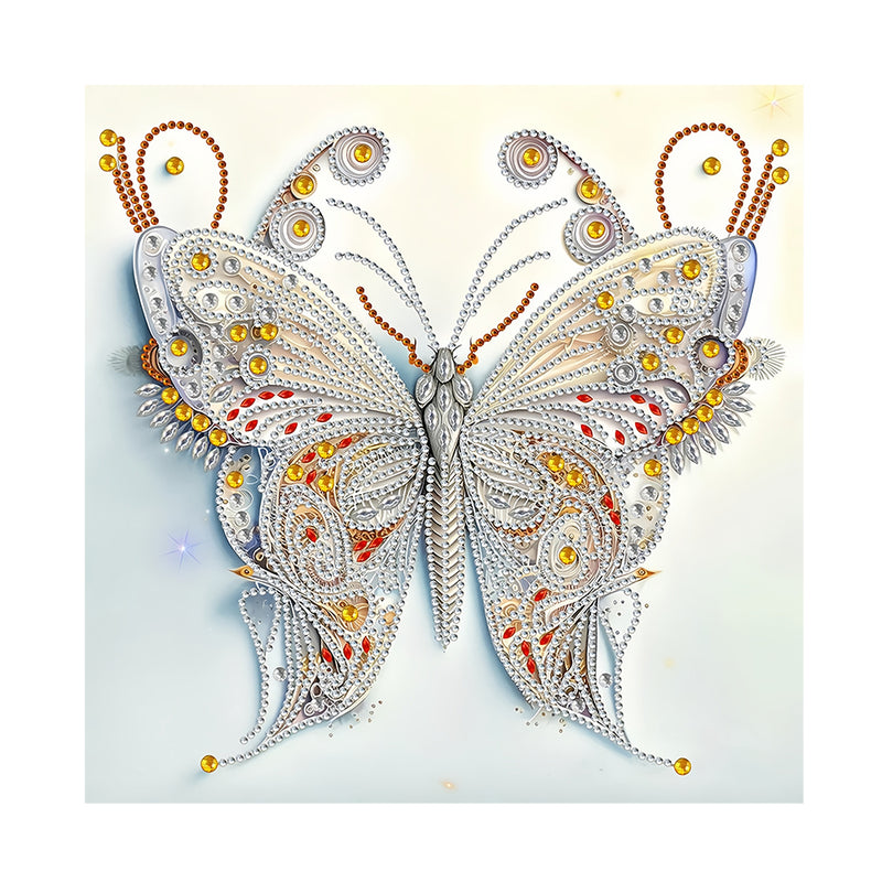 White Butterfly Special Shaped Drills Diamond Painting