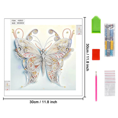 White Butterfly Special Shaped Drills Diamond Painting