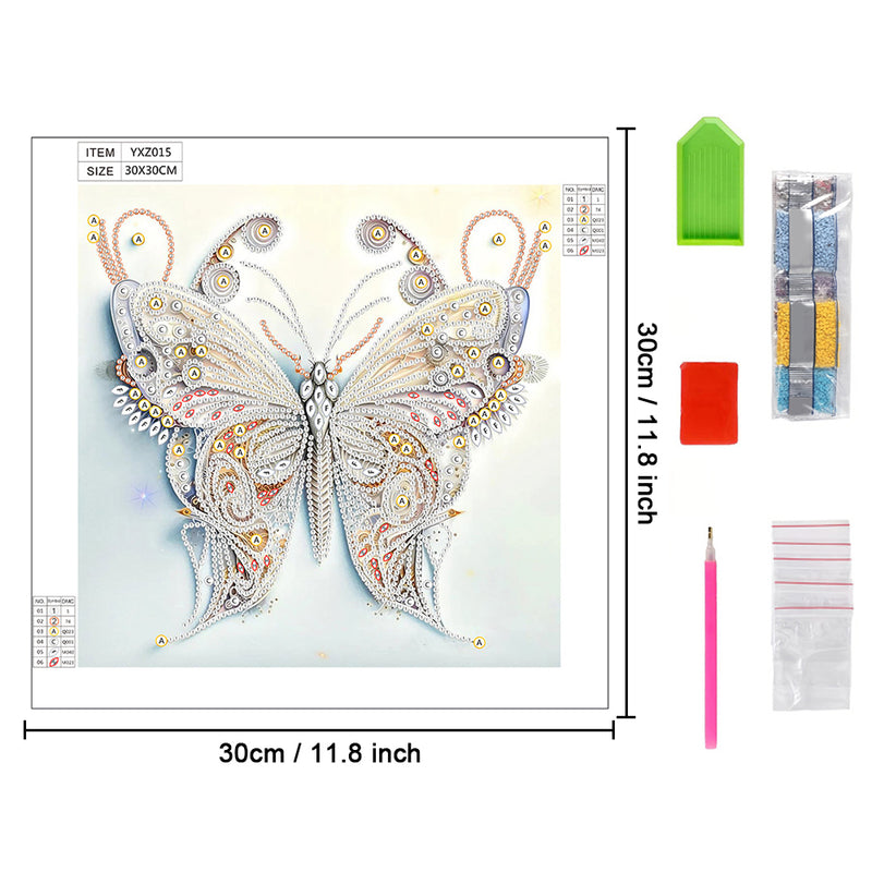 White Butterfly Special Shaped Drills Diamond Painting