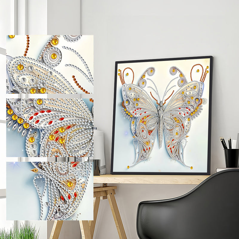 White Butterfly Special Shaped Drills Diamond Painting