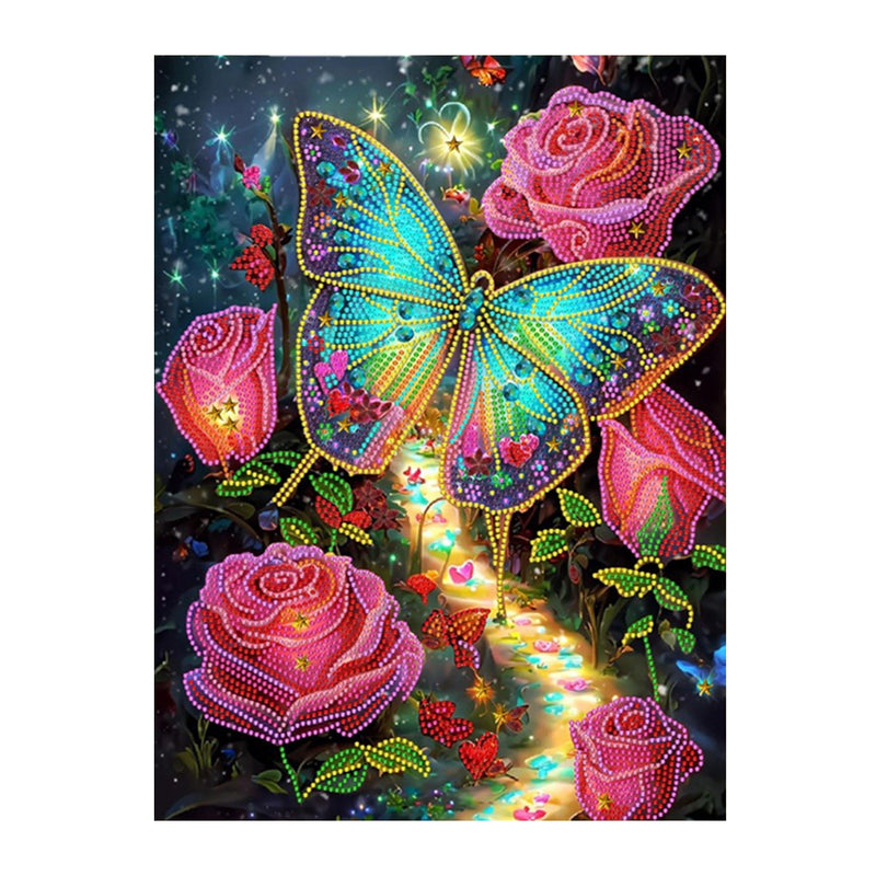 Mysterious Rose Butterfly Special Shaped Drills Diamond Painting