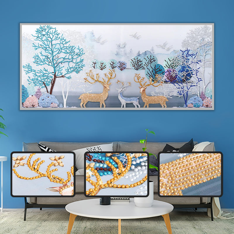 Elk Paradise in the Forest Special Shaped Drills Diamond Painting