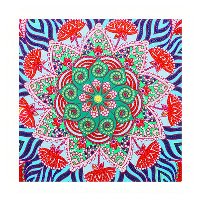 Green and Red Mandala Special Shaped Drills Diamond Painting