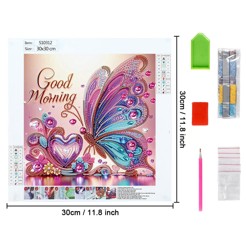 Gorgeous Butterfly and Heart Special Shaped Drills Diamond Painting