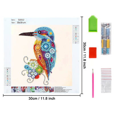 Blue Hummingbird and Daisy Special Shaped Drills Diamond Painting