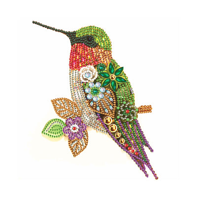 Green Hummingbird and Flower Special Shaped Drills Diamond Painting