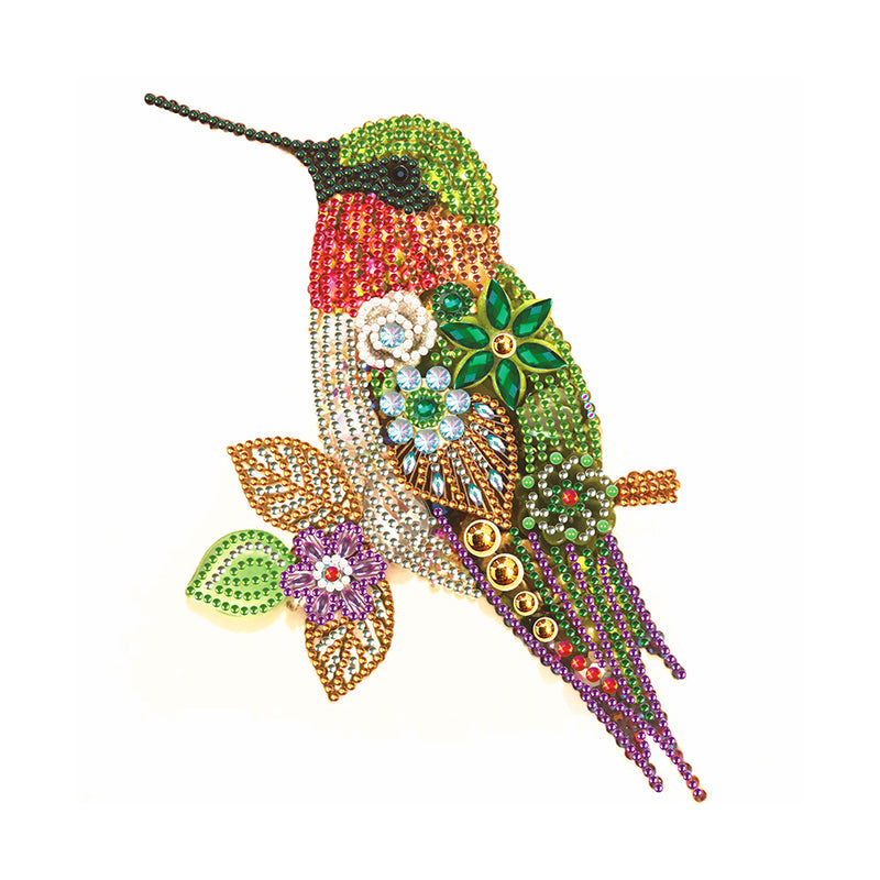 Green Hummingbird and Flower Special Shaped Drills Diamond Painting