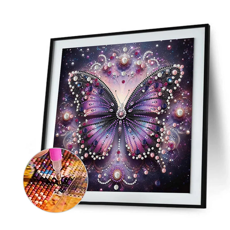 Mysterious Purple Butterfly Special Shaped Drills Diamond Painting