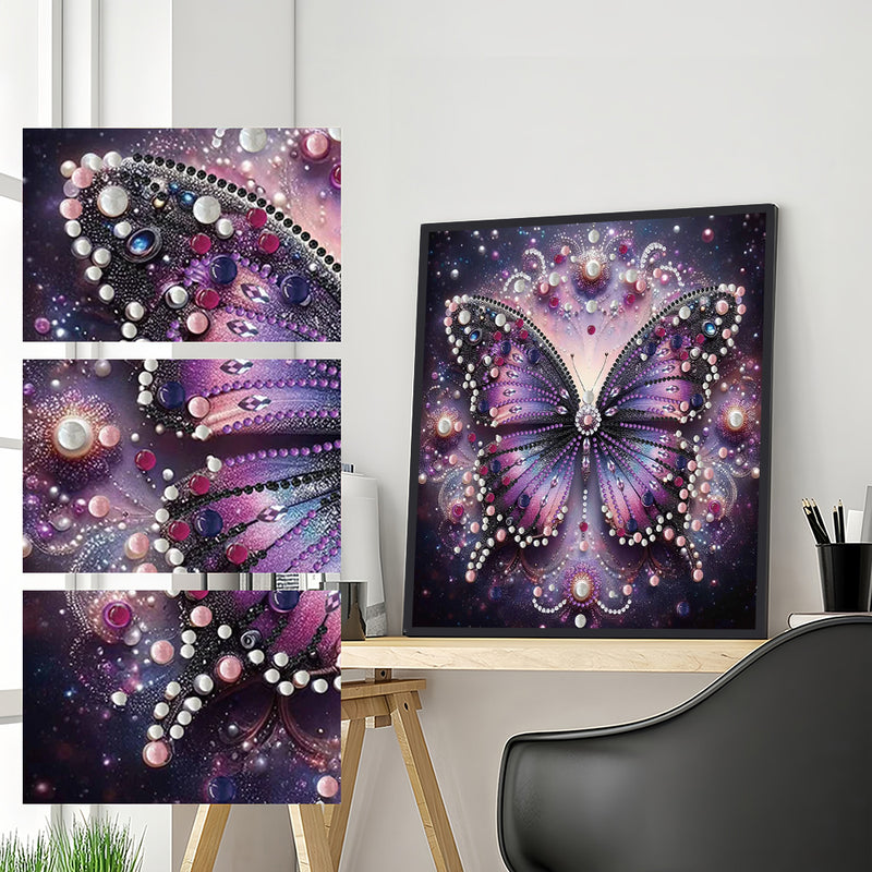 Mysterious Purple Butterfly Special Shaped Drills Diamond Painting