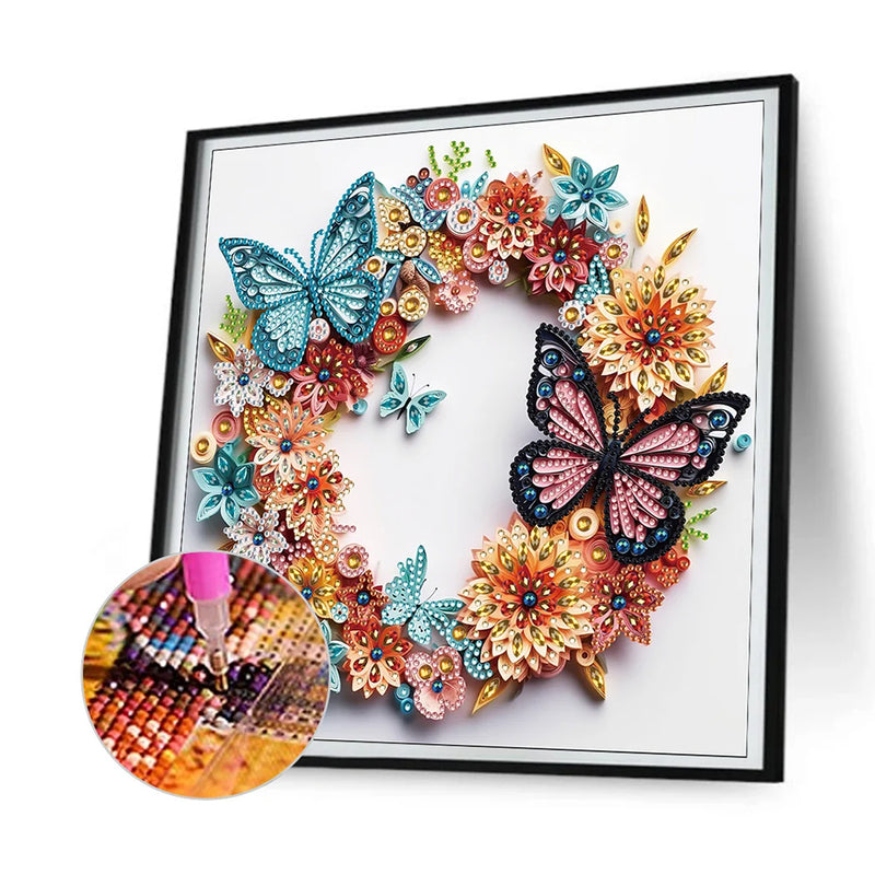 Colorful Butterfly Garland Special Shaped Drills Diamond Painting