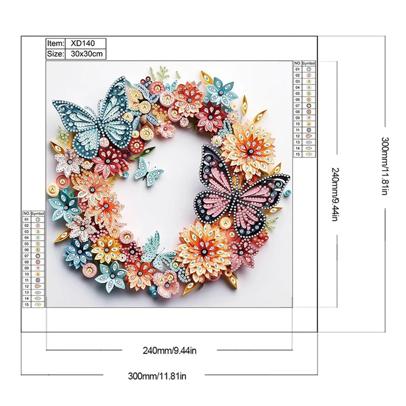 Colorful Butterfly Garland Special Shaped Drills Diamond Painting