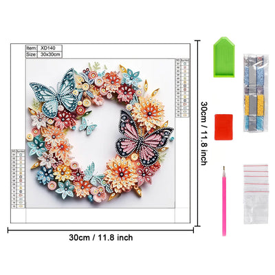 Colorful Butterfly Garland Special Shaped Drills Diamond Painting