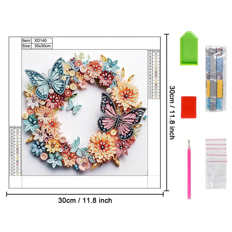 Colorful Butterfly Garland Special Shaped Drills Diamond Painting