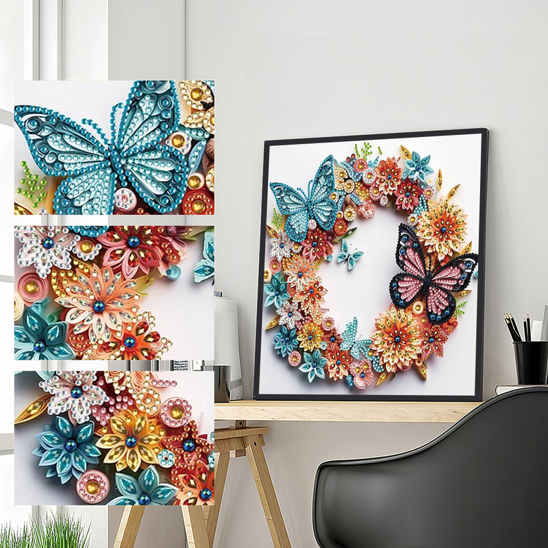 Colorful Butterfly Garland Special Shaped Drills Diamond Painting