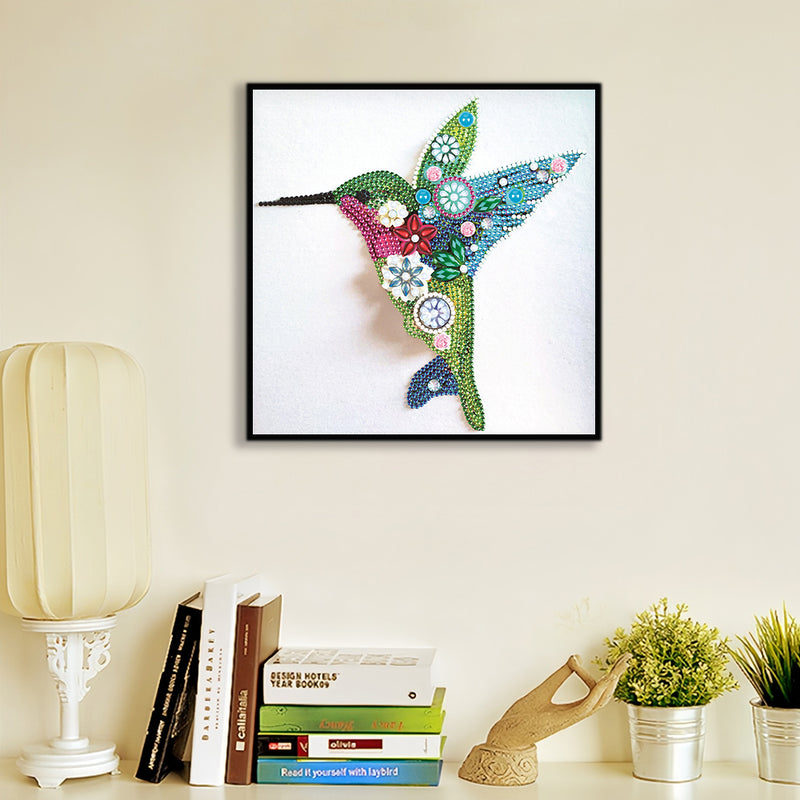 Green and Blue Hummingbird Special Shaped Drills Diamond Painting