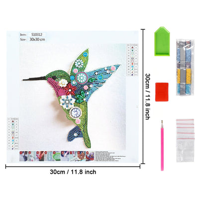 Green and Blue Hummingbird Special Shaped Drills Diamond Painting