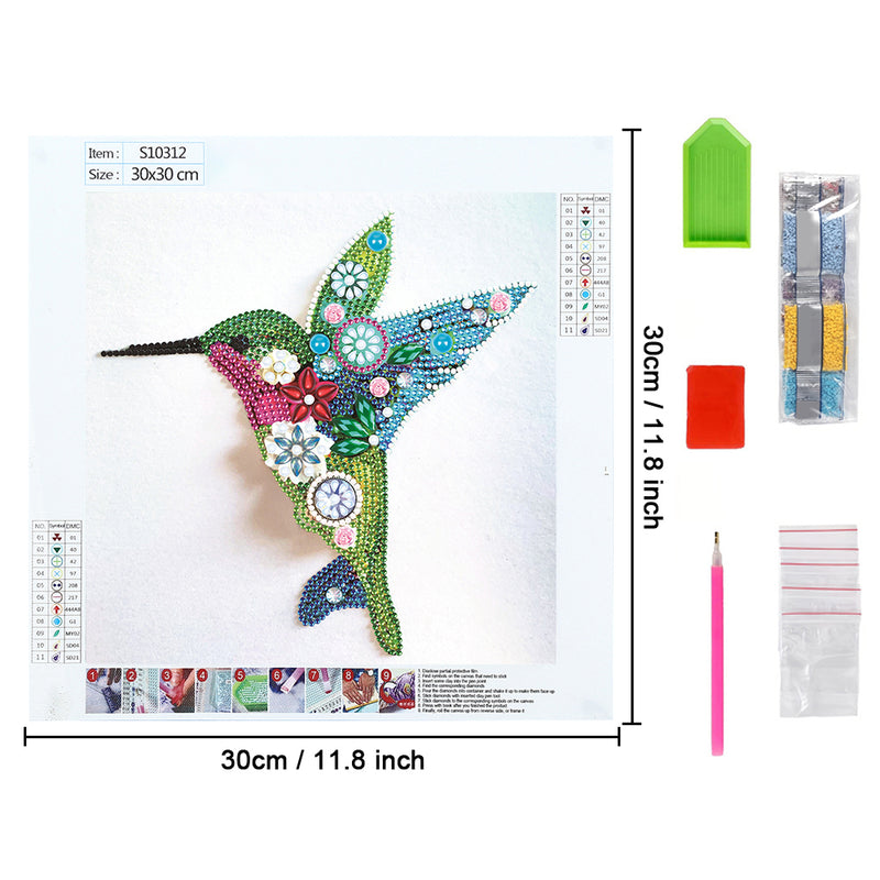 Green and Blue Hummingbird Special Shaped Drills Diamond Painting