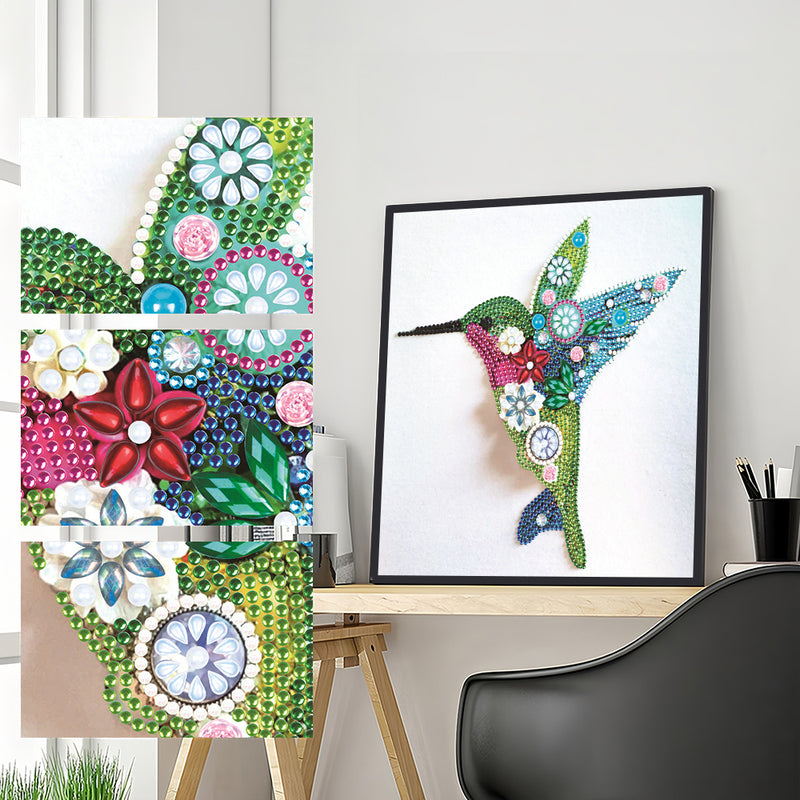 Green and Blue Hummingbird Special Shaped Drills Diamond Painting