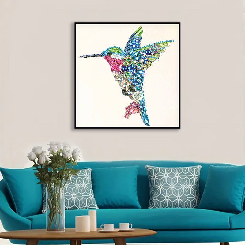 Blue and Green Hummingbird Special Shaped Drills Diamond Painting