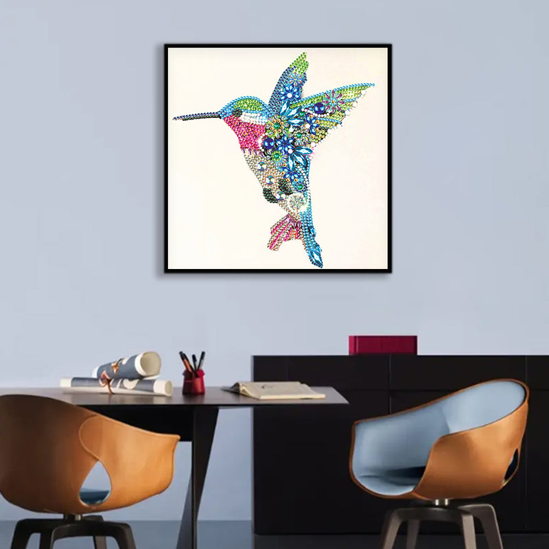 Blue and Green Hummingbird Special Shaped Drills Diamond Painting