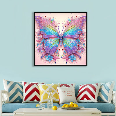 Blue and Pink Butterfly Special Shaped Drills Diamond Painting