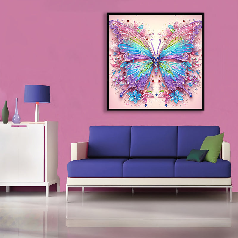 Blue and Pink Butterfly Special Shaped Drills Diamond Painting