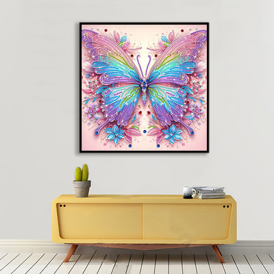 Blue and Pink Butterfly Special Shaped Drills Diamond Painting