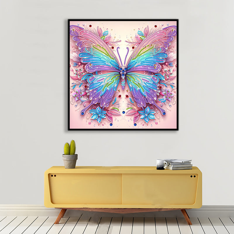 Blue and Pink Butterfly Special Shaped Drills Diamond Painting