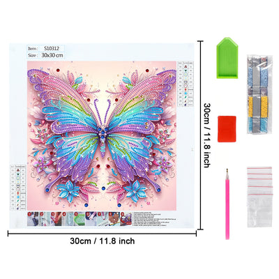 Blue and Pink Butterfly Special Shaped Drills Diamond Painting