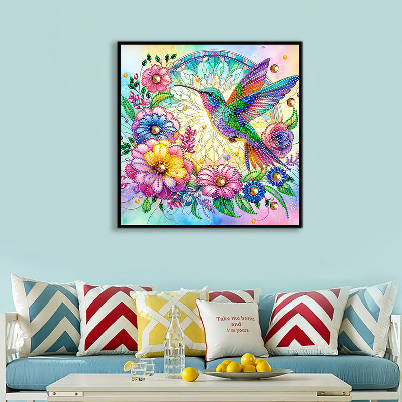 Hummingbird and Wreath Special Shaped Drills Diamond Painting