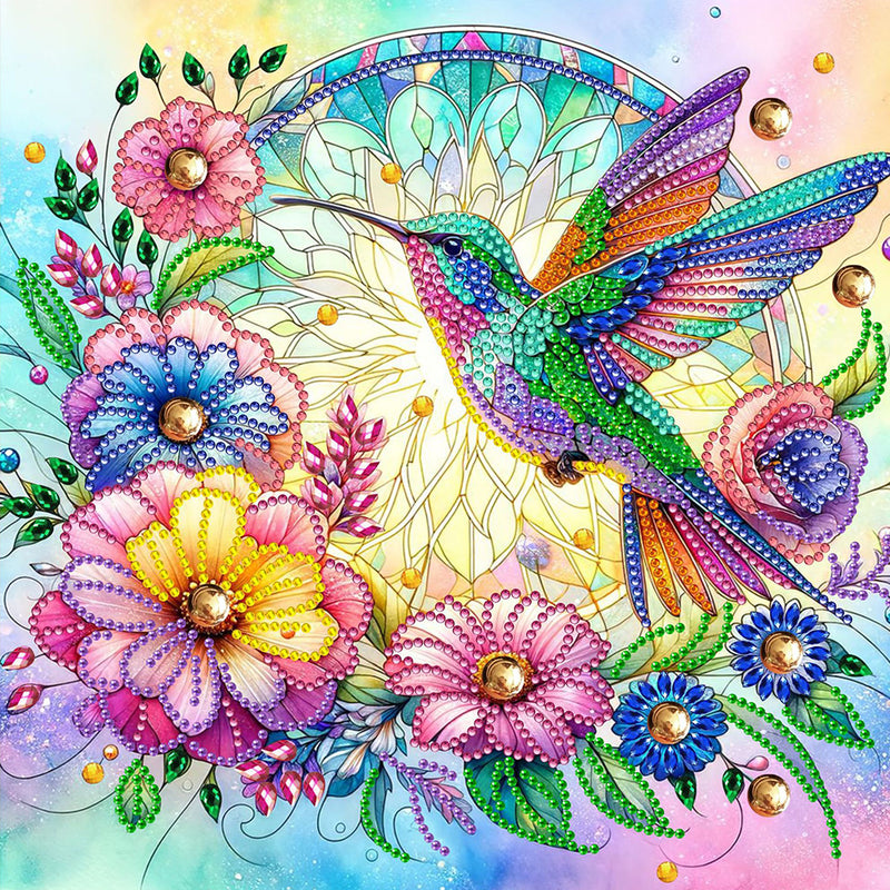 Hummingbird and Wreath Special Shaped Drills Diamond Painting